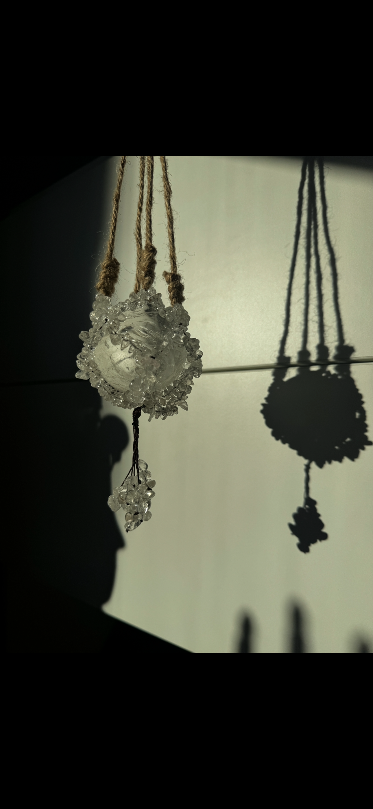 Kugelhalter, hängend, Bergkristall B22