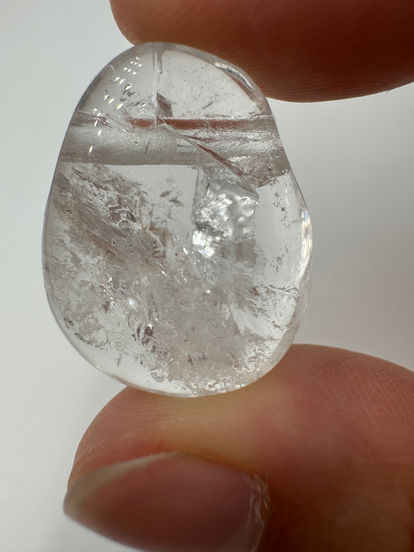 Bergkristall Anhänger, tropfenförmig, gebohrt, klarer Quarz mit Glasglanz