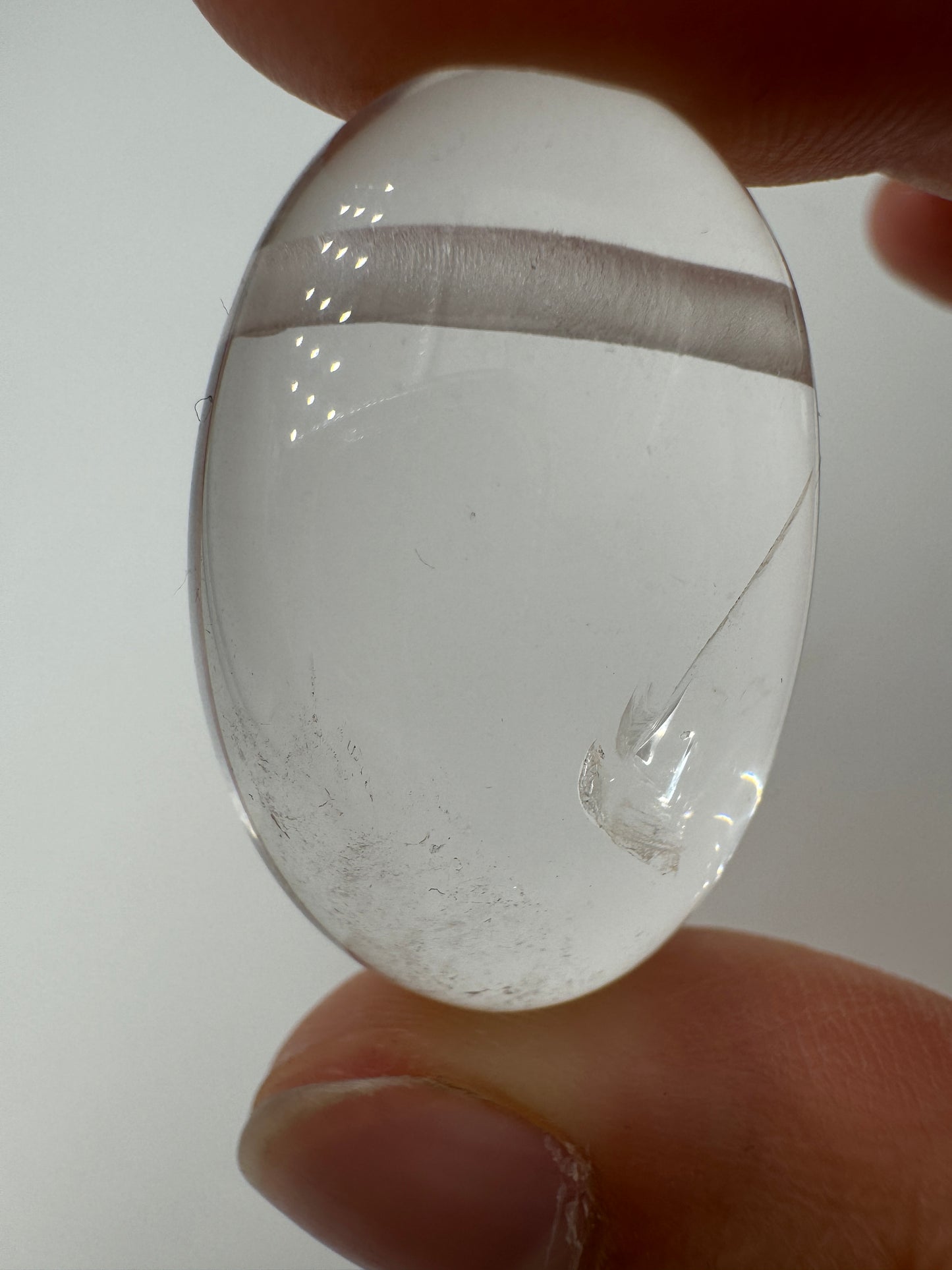 Bergkristall Anhänger BA15, tropfenförmig, gebohrt, 3,3 cm, klarer Quarz mit Glasglanz