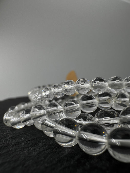Bergkristall Kugelarmband, klassisches transparentes Quarzarmband