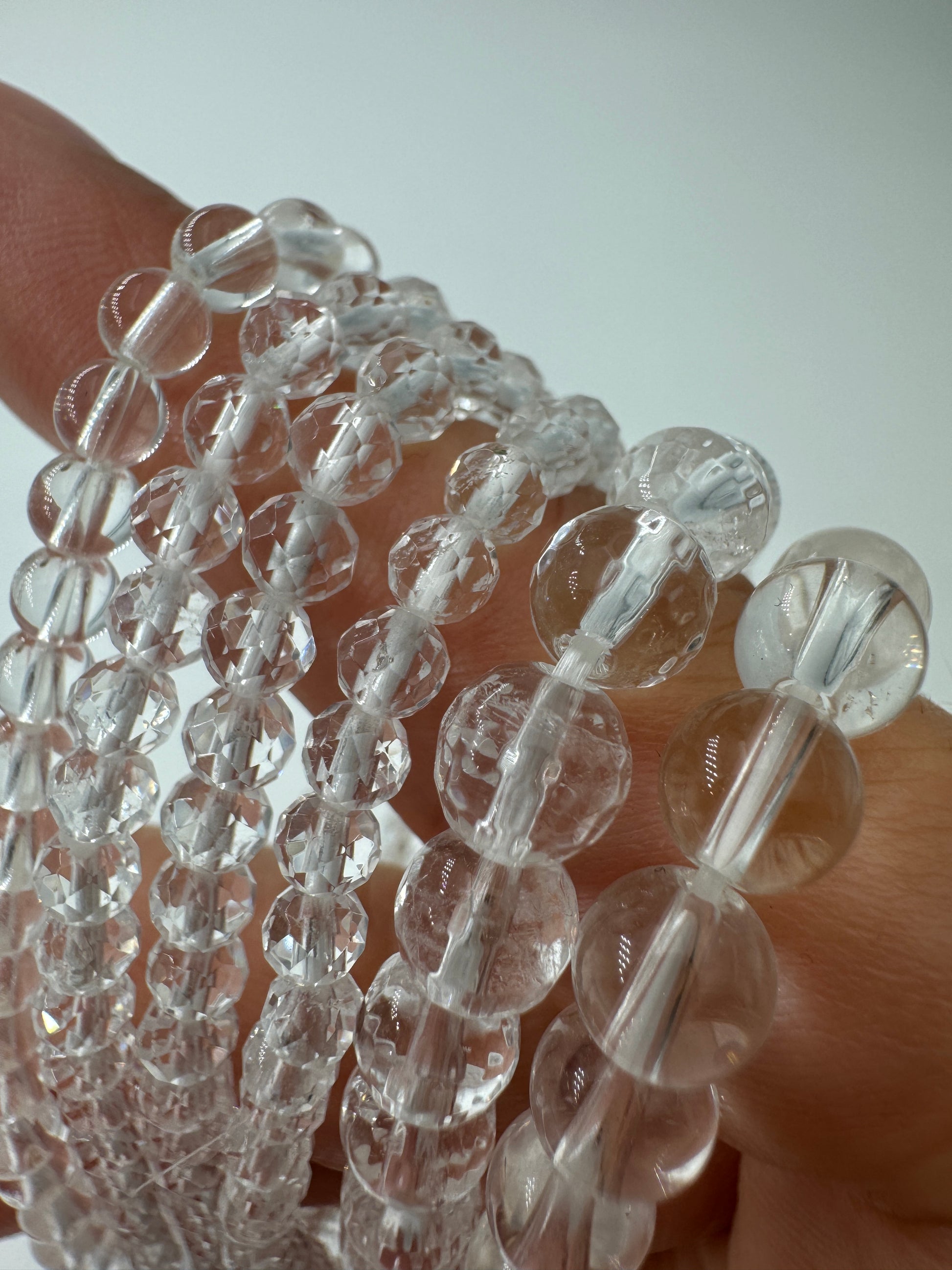 Bergkristall Kugelarmband, klassisches transparentes Quarzarmband