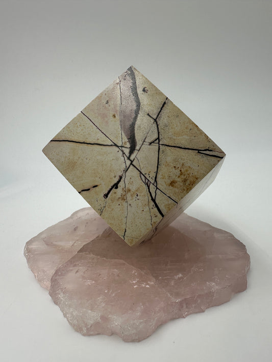 Bilder Jaspis Würfel JW54, ca. 5,5 cm, mit natürlichem Landschaftszeichnungsmuster in Braun- und Beigetönen