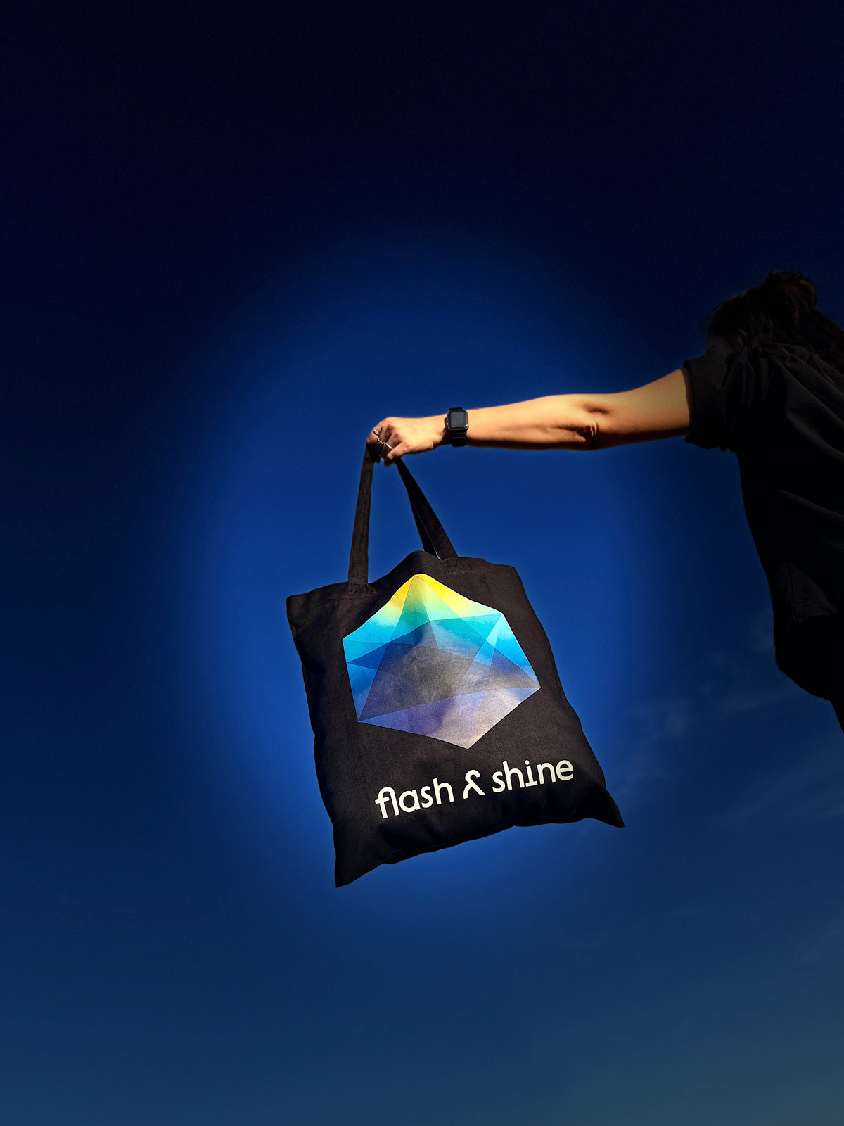 Canvas Bag mit flash & shine Logo und Schriftzug
