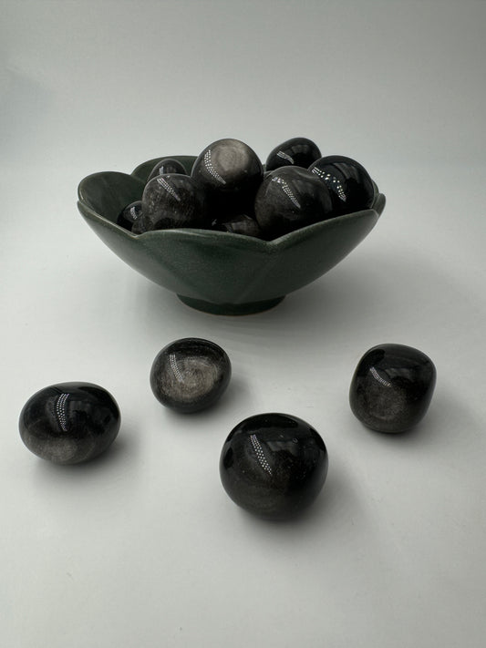 Silberobsidian Trommelsteine