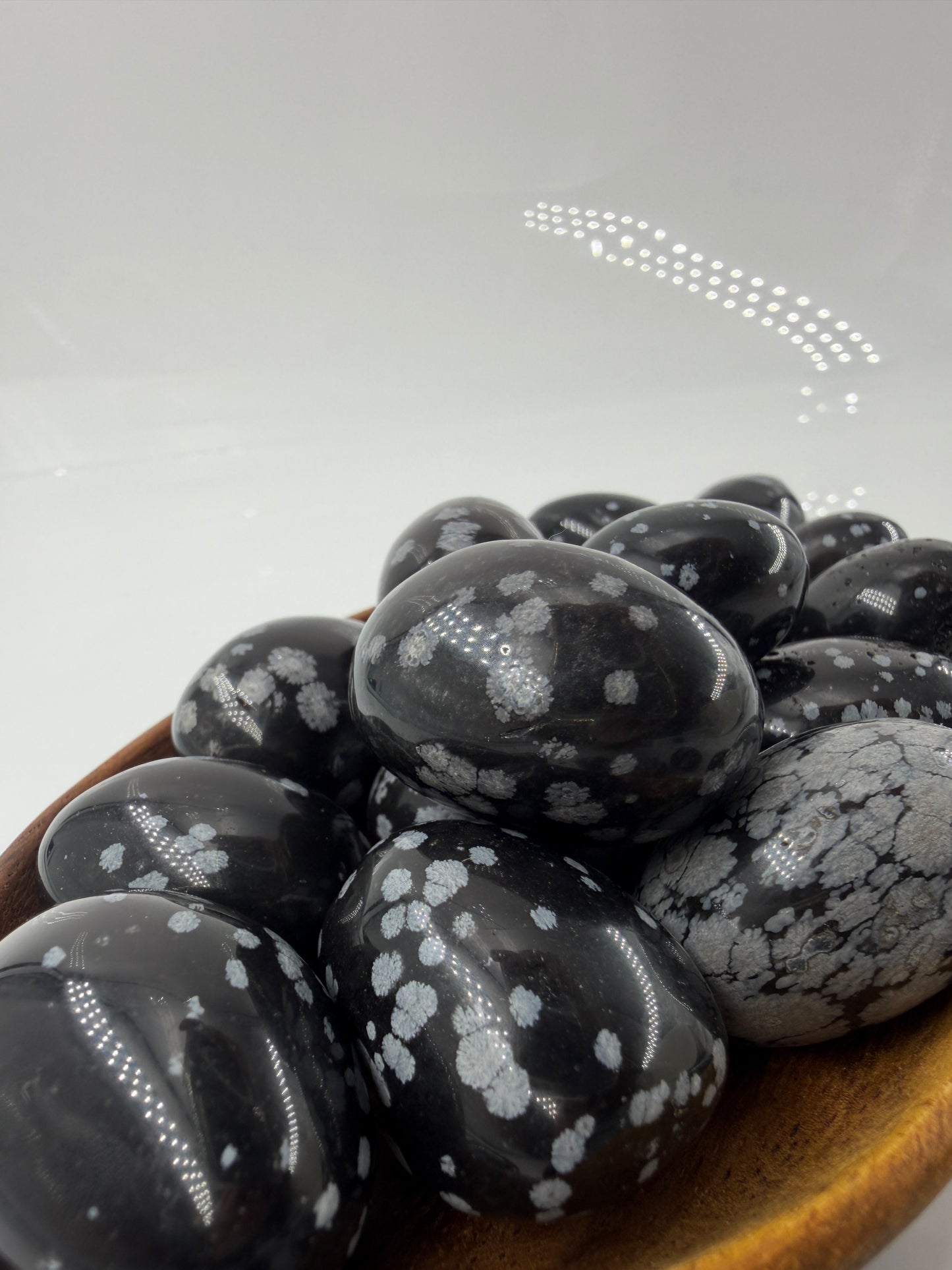 Schneeflocken Obsidian Trommelsteine