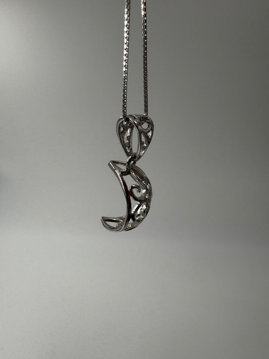 Silberkette mit Kugelanhänger A25, gefasst für Minikugeln mit 1,2–1,4 cm Durchmesser, Kettenlänge 40 cm – Mineraliensammler-Schmuck aus Silber.