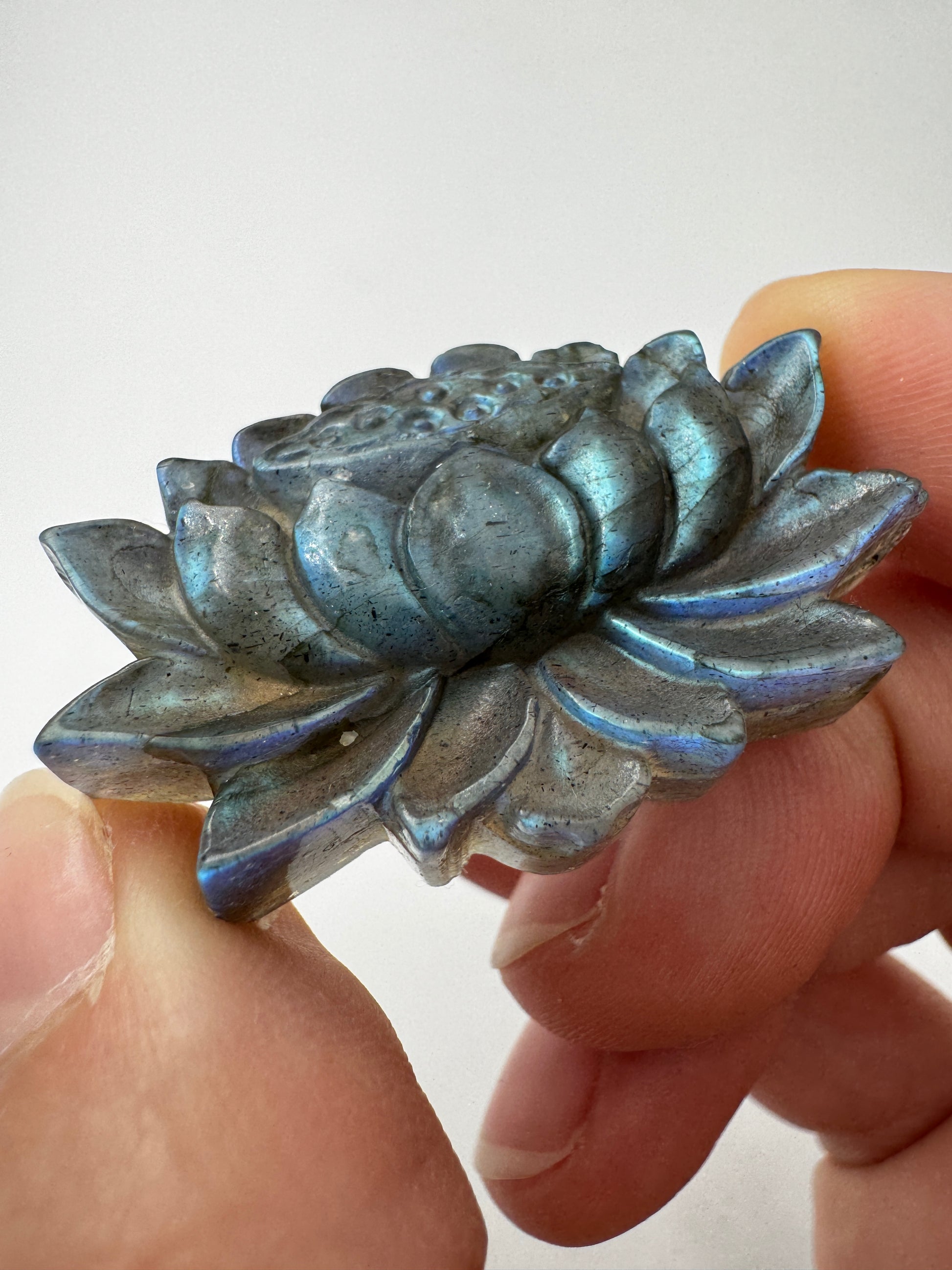 Labradorit Lotusblume – Carving aus Labradorit