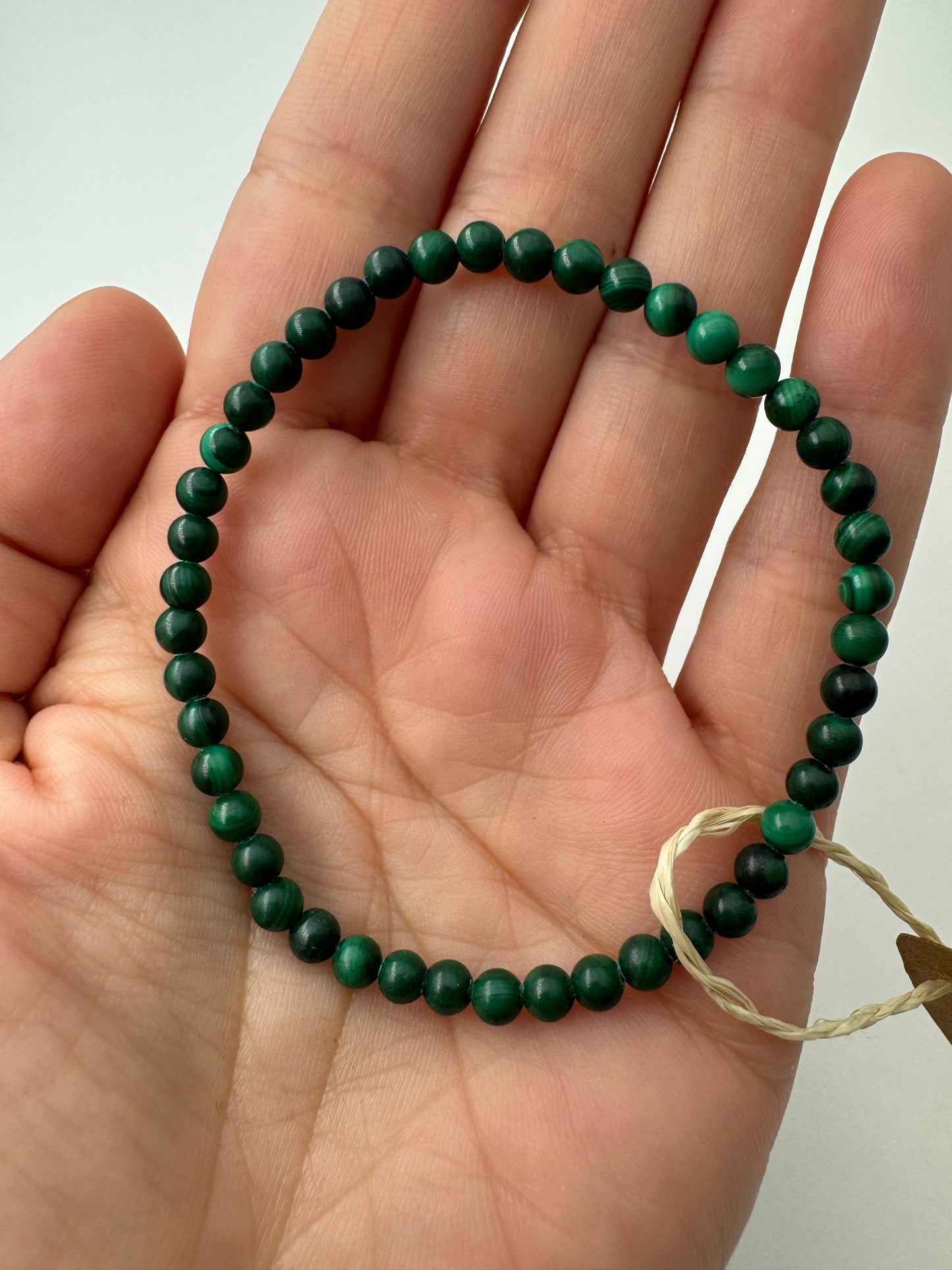 Malachit Armband, ca. 19 cm, mit ausgeprägter Malachit-Bänderung