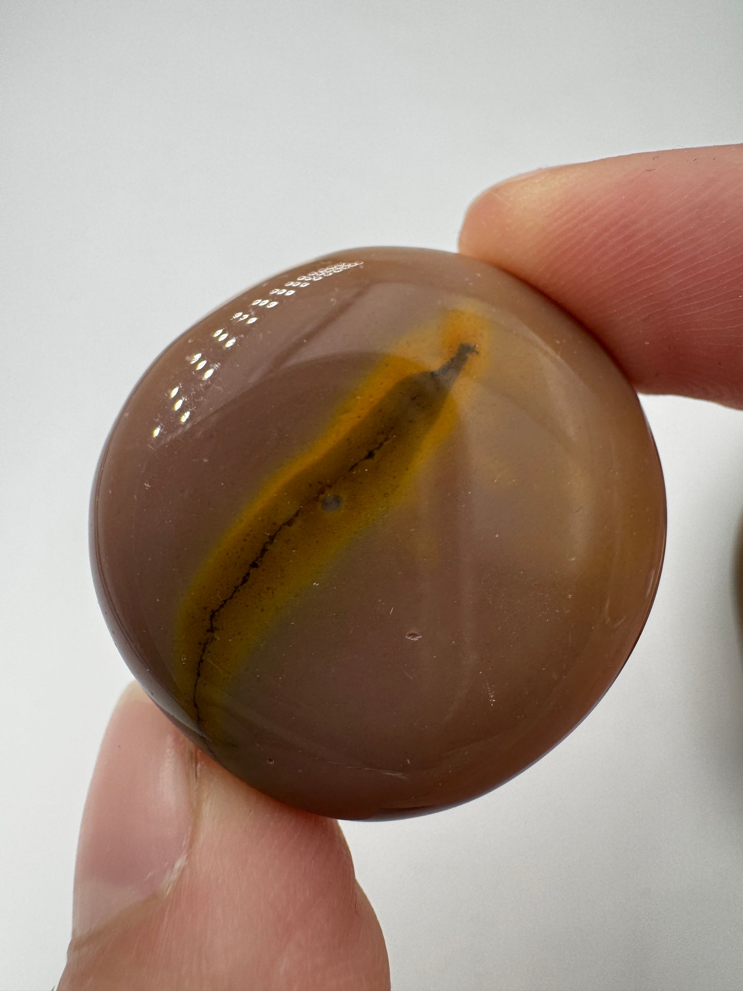 Mookait Scheibenstein – polierter Handstein aus australischem Mookait in warmen Erdtönen.