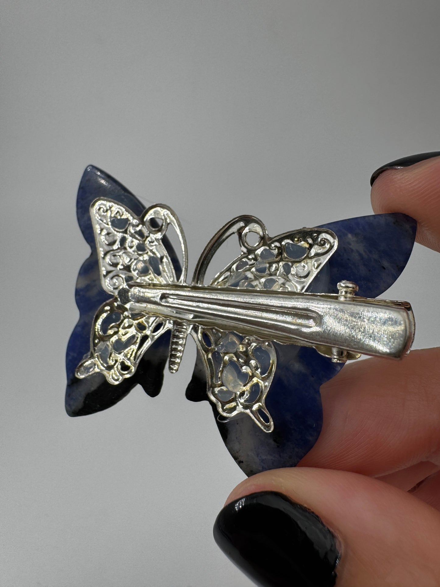 Rückseite Haarspange, silber