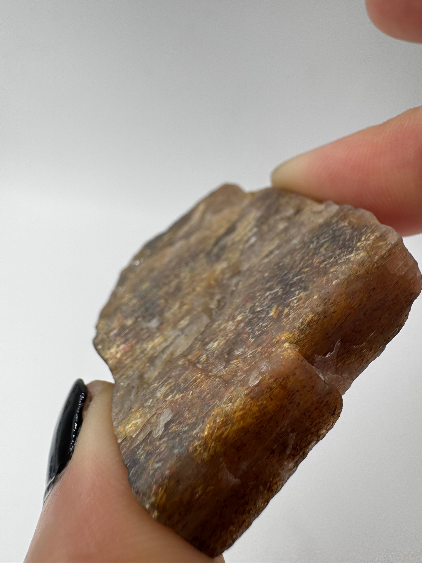 Sonnenstein Rohstein mit goldener Aventureszenz und natürlicher Mineralstruktur.